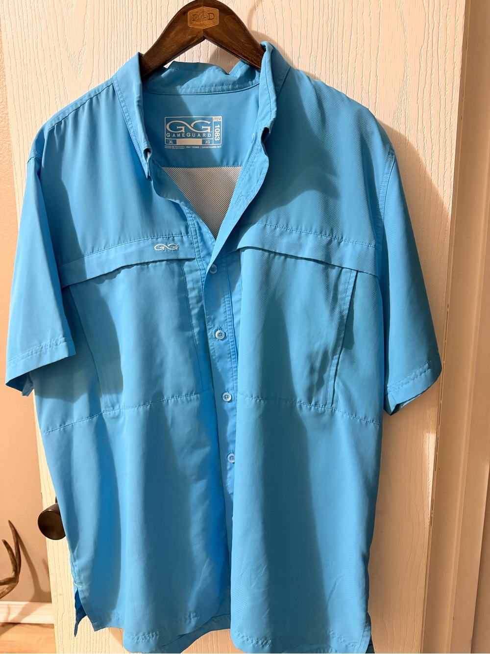 Men's Short-Sleeve Button-Down Shirt - Light Blue